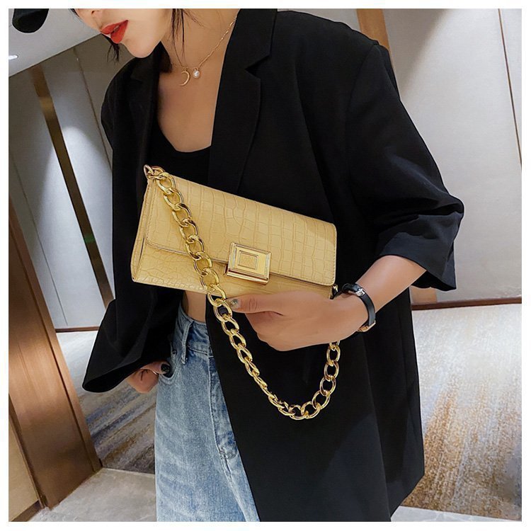 Leather Clutch With Chain Strap